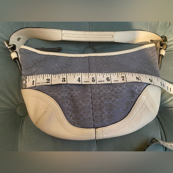 Vintage Coach Blue and White Signature Mini CC Shoulder Bag - Picture 9 of 9